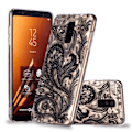 Miniatyrbillede 1 af 2: Samsung Galaxy A6 Plus (2018) beskyttelsesetui i silikone med 3D diamant mønster - Sort blomster mønster Black
