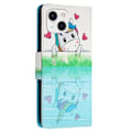 Miniatyrbillede 2 af 2: Wonderland iPhone 14 flip etui - Hjerteform / Hest Blue