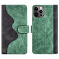 Pikkukuva 1 / 2: Kaksivärinen nahkainen läppäkotelo iPhone 12 / iPhone 12 Pro - Vihreä Green