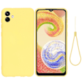 Pikkukuva 1 / 2: Matta nestesilikoninen kuori Samsung Galaxy A04e - Keltainen Yellow