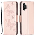Miniatyrbild 1 av 2: Butterfly läder Samsung Galaxy A13 4G fodral - Rosa Rosa