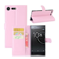 Miniatyrbillede 1 af 2: Sony Xperia XZ Premium Læder etui i litchi skind - Lyserød Pink