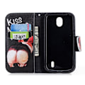 Miniatyrbillede 2 af 2: Nokia 1 Printet Mønster PU læder flip etui - Kiss My Ass Multicolor