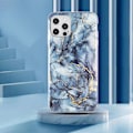 Miniatyrbild 2 av 2: Marmormotiv iPhone 12 Pro Max skal - Grå Silvergrå