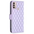 Miniatyrbillede 2 af 2: Rhombus Mønster Matte Flip Case til Motorola Moto E30 / E40 - Lilla Purple