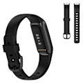 Miniatyrbillede 1 af 2: Fitbit Luxe enkel silikone-urrem - Sort / Størrelse: L Black