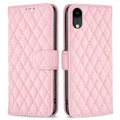 Miniatyrbillede 1 af 2: Rhombus mat iPhone Xr flip etui - Lyserød Pink