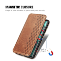 Pikkukuva 6 / 6: Nahkakotelo With A Stylish Rhombus Imprint For Sony Xperia 10 IV - Ruskea Brown