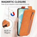 Pikkukuva 5 / 6: Vertical Flip Phone Suojakotelo With Zipper For OnePlus Nord 2T - Ruskea Brown