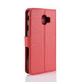 Miniatyrbillede 2 af 2: Samsung Galaxy J4 (2018) litchi tekstur læder flip etui - Rød Red