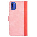 Miniatyrbillede 2 af 2: To Farvet Læder Flip Case til Motorola Moto G31 - Lyserød Pink
