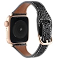 Miniatyrbild 1 av 2: Apple Watch Series 8 (45mm) / Watch Ultra klockarmband i äkta läder - Svart Svart