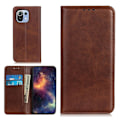 Miniatyrbillede 1 af 2: Wallet-style ægte Læder Flipcase til Xiaomi Mi 11 Lite 5G / Mi Lite - Kaffe Brown