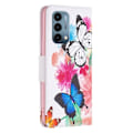 Miniatyrbillede 2 af 2: Wonderland OnePlus Nord N200 5G flip etui - To Sommerfugle Multicolor