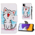 Miniatyrbillede 1 af 2: Wonderland Samsung Galaxy A22 5G flip etui - Kat White