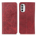 Miniatyrbillede 1 af 2: Motorola Moto G52 flip etui i ægte læder med pung – Rød Red