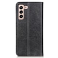 Pikkukuva 2 / 2: Lompakko-style Aitoa Nahkaa Läppäkotelo For Samsung Galaxy S23 - Musta Black