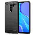 Miniatyrbillede 1 af 2: Carbon Flex Etui Xiaomi Poco M2 Reloaded / M2 / Redmi 9 - Sort Black