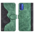 Miniatyrbillede 1 af 2: To Farvet Læder Flip Case til Motorola Moto G31 - Grøn Green