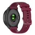 Pikkukuva 1 / 2: 20mm ruudukkokuvioinen silikoninen kellohihna Garmin Watch -kelloon - Viininpunainen Red