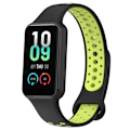 Miniatyrbillede 2 af 2: Amazfit Band 7 tofarvet silikone urrem - Sort / Grøn Green