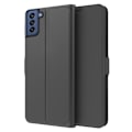 Miniatyrbillede 1 af 2: Glat og tyndt premium Samsung Galaxy S21 FE læderetui - Sort Black