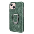 Miniatyrbild 2 av 2: Shockproof Läder Skal med Oval Kickstand till iPhone 14 - Grön Grön