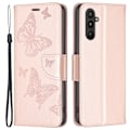 Miniatyrbillede 1 af 2: Sommerfugl Samsung Galaxy A34 5G Flip Etui - Rødguld Pink