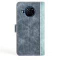 Miniatyrbillede 2 af 2: To Farvet Læder Flip Case til Nokia X100 - Blå Blue