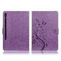 Miniatyrbild 1 av 2: Samsung Galaxy Tab S6 avtryck fjäril blomma läder fodral - lila Rosa