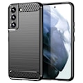 Miniatyrbillede 1 af 2: Carbon Flex Samsung Galaxy S22 cover - Sort Black