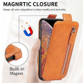 Miniatyrbild 6 av 6: Vertikalt iPhone Xs / iPhone X fodral med dragkedja - Brun Brun