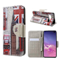 Miniatyrbild 1 av 2: Samsung Galaxy S10 Plus läder fodral med kors textur - Big Ben multifärg