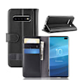 Pikkukuva 1 / 2: Samsung Galaxy S10 Plus aito haljasnahkainen Suojakotelo - Musta Black