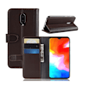 Pikkukuva 1 / 2: OnePlus 6T aito haljais nahkainen lompakko suojakotelo - Ruskea Brown