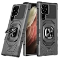 Miniatyrbillede 1 af 2: Slidstærkt cover i hård plast med blød inderside og kickstand til Samsung Galaxy S23 Ultra - Sort Black