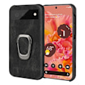 Miniatyrbillede 1 af 2: Stødsikkert lædercover med oval støttefod til Google Pixel 6 - Sort Black