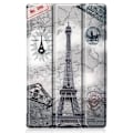 Pikkukuva 2 / 2: Lenovo Tab M10 FHD Plus kolminkertainen nahkakotelo - Eiffel-Torni Multicolor