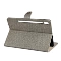 Miniatyrbillede 2 af 2: Samsung Galaxy Tab S6 aftryk sommerfugl blomster læder etui - grå Silver grey