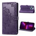 Mandala iPhone 13 Pro Flippetui - Lilla Purple