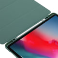 Miniatyrbillede 3 af 6: iPad Pro 12.9 (2022) / (2021) / (2020) Skin-touch vegansk læderetui Fuld beskyttelse Tri-fold Stand Tablet Cover med Auto Wake / Sleep Cover og Pen Sl Green