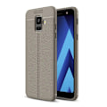Miniatyrbild 1 av 2: Samsung Galaxy A6 (2018) mobilskal TPU material skyddande mjuk böjbar litchi textur - Grå Silvergrå