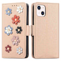 Miniatyrbild 1 av 2: Mjukt läder iPhone 13 Mini fodral med blomdekor - Brun Brun