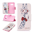 Miniatyrbillede 1 af 2: Samsung Galaxy S10e trykt mønster læder flip etui - Giraf med Briller Multicolor