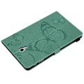 Miniatyrbillede 2 af 2: Samsung Galaxy Tab A 10.5 trykt sommerfugl læder flip etui - Cyan Green