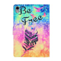 Miniatyrbillede 2 af 2: iPad 10.9 (2022) Pattern Printing Vegansk Læder stødsikkert Cover Foldable Stand Tablet Drop Resistant Case with Card Slots - Fjer Multicolor