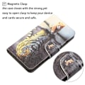 Miniatyrbillede 2 af 2: Mønsterudskrivning stander etui iPhone 14 Pro Max, Cross Texture Vegansk læder og fleksibel telefonpung Folio Flip Cover - Tiger Multicolor