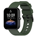 Miniatyrbillede 1 af 2: Amazfit Bip 3 / Bip S silikoneurrem med sort spænde - Militærgrøn Green