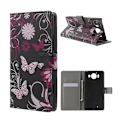 Miniatyrbillede 1 af 2: Mobergmicrosoft Lumia 950 Læder Etui - Sommerfugle & Blomster Multicolor