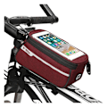 Miniatyrbillede 1 af 2: Universal vandtæt cykeltaske til 6-tommer smartphone - Rød Red